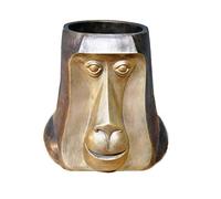 26cm Tall Resin Monkey Head Decorative Indoor Plant Pot
