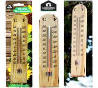 26cm Traditional Wooden Thermometer 10 inch Large Temperature Readings