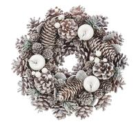 (26cm, White) Christmas Wreaths Pine Cone Door Flower 24-34cm