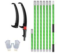 26ft Pole Saw for Tree Pruning, Manual Branch Pruner with Sharp Scissors, Extendable Pole Pruner, Cutting Set, Garden Tools