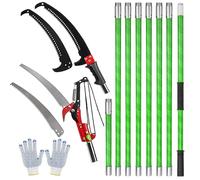 26Ft Pole Saw for Tree Trimming Manual Branch Pruner with Sharp Scissor Extendable Tree Pole Pruner Cutting Set Garden Tools