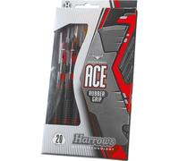 Harrows Ace Rubber Brass Steel Tip Darts Set 20g, 22g, 24g & 26g - Includes Supergrip Shafts, Micron Marathon Flights & Convenient Travel Case 26g