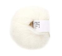 26g/Roll Soft Mohair Knit Angora Long Wool Yarn for Hand-Made Lightweight Shawl Scarf Knitting Work with A Crochet(White)
