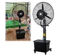 26in Misting Fan - Waterproof Spray Cooling Fan for Outdoor Use, 90° Oscillating Industrial Pedestal Fan with 11 Gallon Tank, Ideal for Patios & Large Spaces