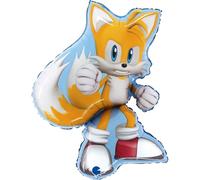 Grabo-Mix Foil Balloon Sonic – Kids Party Shape, With Straw, Colourful, Made in Italy, 56 x 66 cm