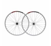 26inch Mountain Bike Front Rear Wheel 100/135mm Quick Release Aluminum Alloy Disc Brake Bike Rims Loose Ball Hub, 7 8 9 Speed Cassette, Schrader Valve(White)