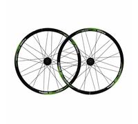 26inch Mountain Bike Front Rear Wheel, Loose Ball Hub, 7 8 9 Speed Cassette, 100/135mm Quick Release Aluminum Alloy Disc Brake Bike Rims, Schrader Valve(Black Green)