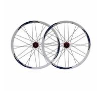 26inch Mountain Bike Front Rear Wheel, Loose Ball Hub, 7 8 9 Speed Cassette, 100/135mm Quick Release Aluminum Alloy Disc Brake Bike Rims, Schrader Valve(White Blue)