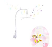 26inch White Baby Crib Mobile Music Box Bed Bell Toy Holder Arm Bracket Nut Screw Music Box Holder Set Parts for Baby Bed Perambulator (Without Dolls)