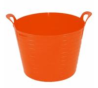 26L Flexi Medium Multipurpose Flexible Plastic Storage Container Bucket Tub | 50L Plastic Bin with Clip Lock Lid Rubbish, Trash Can, Dustbin Waste or Storage of Animal Feed - (Orange, 26L Flexi Tub)