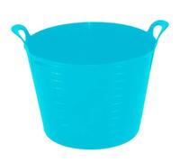 26L Flexi Medium Multipurpose Flexible Plastic Storage Container Bucket Tub | 50L Plastic Bin with Clip Lock Lid Rubbish, Trash Can, Dustbin Waste or Storage of Animal Feed - (Sky Blue, 26L Flexi Tub)