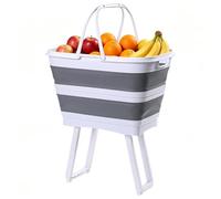 26L Foldable Laundry Hamper - Space Saving Clothes Storage Folding Basket | Great For Home Bedroom Kitchen Playroom Dorm Camping Toy Snack Fruit Vegetable Fabric,