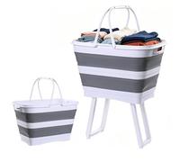 26L Laundry Basket with Handles Raised Organizer - Clothes Storage Basket Foldable Laundry Basket for Home, Bathroom, Bedroom, Kitchen, Camping, Snacks, Food, Fruit, Vegetables