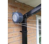 26m Dual Retractable Washing Line - Heavy Duty Wall-Mounted Clothes Dryer Line for Indoor & Outdoor Use - Laundry Adjustable White (Grey)