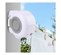 26m Laundry Drying Double Washing Line, Retractable, Wall Mounted, Heavy Duty Drying Reel, Extendable Clothes Airer, Adjustable Dryer Line, Garden Outdoor or Indoor Use (White)
