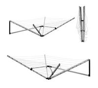 26M Wall Mounted 5 Arm Aluminium Airer And 26 Meter Drying Space