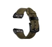 26mm 22mm Leather Watch Band Fit for Garmin Fenix 5X Plus 5 6X Pro 6 3 HR/Forerunner 935 945 S60 Men Fashion Strap(Green,Qu ic kf it 22mm)