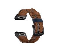 26mm 22mm Leather Watch Band Fit for Garmin Fenix 5X Plus 5 6X Pro 6 3 HR/Forerunner 935 945 S60 Men Fashion Strap(Brown,Qu ic kf it 22mm)