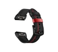 26mm 22mm Leather Watch Band Fit for Garmin Fenix 5X Plus 5 6X Pro 6 3 HR/Forerunner 935 945 S60 Men Fashion Strap(Black,Qu ic kf it 26mm)
