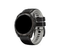 26mm 22mm Two-Tone Silicone Watch Band Fit for Garmin Fenix 8 E 47mm 51mm/ Enduro 3(Black Gray 1,Qu ic kFit 22mm)