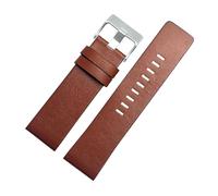 26mm 28mm 30mm 32mm, 20cm Long, Men's Leather Strap, Widened Pin Buckle Strap, Casual Style, Interchangeable Universal Accessory,Light Brown Silver,30mm