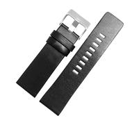 26mm 28mm 30mm 32mm, 20cm Long, Men's Leather Strap, Widened Pin Buckle Strap, Casual Style, Interchangeable Universal Accessory,Black Silver Buckle,26mm