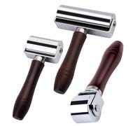 26mm+60mm+100mm Leather Press Edge Roller, Wooden Handle Leather Rolling Craft Roller, Seam Roller for Leather, Leather Edge Creaser, Leather Craft Laminating Tool for Leather Craft（Black）
