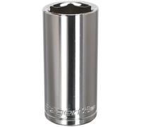 Loops 26mm Chrome Plated Deep Drive Socket - 1/2" Square Drive High Grade Carbon Steel in Metallics Loops Metallics