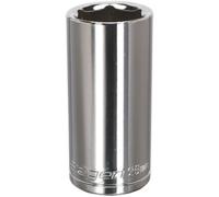 26mm Chrome Plated Deep Drive Socket - 1/2" Square Drive High Grade Carbon Steel Loops Metallics One Size