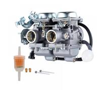 26mm Dual Carb Carburetor Assembly PD26J Compatible With 250cc Double Cylinder Motorcycle Engines Fits CA250 CB250T CBT250 CMX250 CBT125 CBT150 Models