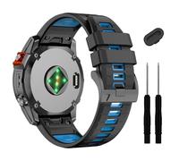 26MM Fenix 7X 6X Pro 5X Plus Quickfit Watch Band, Soft Silicone Strap for GARMIN Enduro 2/Descent MK2i /MK3i 51mm/Tactix 7Pro/Epix Pro 51mm Wristband,Black Black
