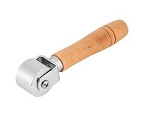 26mm Leather Press Roller Wooden Handle Platen Tools Leather Press Edge Roller Leather Glue Roller Metal Roll, Silver Tone(26mm)