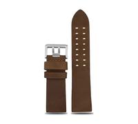 26mm Leather Watchband Compatible With Luminox 1879 1940 1920 1925 1927 Watch Strap Retro Crazy Horse Cowhide Bracelet Wrist Band(Silver-Brown)