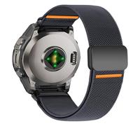 26mm Nylon Band for Garmin Fenix 8 51mm/5X/6X/7X/8 Pro, Elastic Magnetic Band Compatible with Instinct 3 50mm, Fenix 3/3 HR/Descent MK1/2/3i 51mm/Enduro/Tactix/Quatix 3/7X/7X Pro Dark Gray