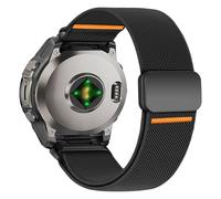 26mm Nylon Band for Garmin Fenix 8 51mm/5X/6X/7X/8 Pro, Elastic Magnetic Band Compatible with Instinct 3 50mm, Fenix 3/3 HR/Descent MK1/2/3i 51mm/Enduro/Tactix/Quatix 3/7X/7X Pro Black