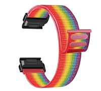 26mm nylon Strap for Garmin Fenix 8 51mm 7X 6X Pro 5X soft weave Watch Band for Garmin Quatix tactix 8 7 51mm Enduro descent MK3 MK2 Instinct 2X 3 50mm Quick drying Wristband ((L)_Red Rainbow,26mm)