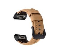 26mm Quick Release Leather Strap Fit For Garmin Fenix8 7X Pro 6X 5X 8X 8 Plus Tactix 7 AMOLED Epix Pro 51mm Enduro 2(Yellow Black,22mm)