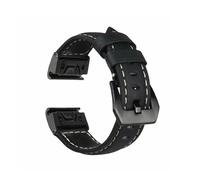 26mm Quick Release Leather Strap Fit For Garmin Fenix8 7X Pro 6X 5X 8X 8 Plus Tactix 7 AMOLED Epix Pro 51mm Enduro 2(Black Black,22mm)
