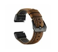 26mm Quick Release Leather Strap Fit For Garmin Fenix8 7X Pro 6X 5X 8X 8 Plus Tactix 7 AMOLED Epix Pro 51mm Enduro 2(Brown Black,26mm)