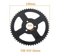 26mm Rear Chain Sprocket T8F 54T With 126 Link Chains And 6T Gear Box Compatible With 47cc 49cc Pocket Bike Motorcycle Parts Moto Accessories(T8F-54T-26mm)