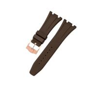 26mm Silicone Waterproof Watch Strap Fit for Ap Royal Oak(Brown-Rose-K13)