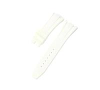 26mm Silicone Waterproof Watch Strap Fit for Ap Royal Oak(White-No Buckle)