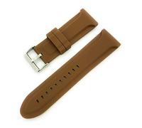 26mm Smooth Soft Rubber Silicone Watch Band (Brown)