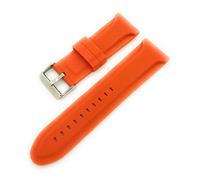 26mm Smooth Soft Rubber Silicone Watch Band (Orange)