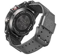 26mm Soft Leather QuickFit Band with double-row holes for Garmin Fenix 5X/5X Plus/6X/6X Pro/7X/7X Pro, Instinct 2X (50mm), Epix Pro Gen 2 (51mm) - Hand-stitched with All-in-One Adapter & Secure