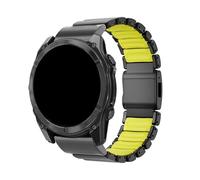 26mm Titanium Band for Garmin Enduro 3 2 Fenix 8 7X Pro 51mm 6X Bracelet for Garmin Tactix 7 7Pro Metal Silicone Watchband Accessories(Black green,26mm(Fenix 7X 6X/Pro 5XPlus))