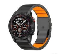 26mm Titanium Silicone Bands for Garmin Fenix 8 (51mm)/Fenix 7X/6X/5X/Fenix 3 HR, Descent Mk2i Mk2, Tactix 8 7, Enduro 2 3, Epix Pro Gen 2 (51mm) - 26mm Quick Easy Fit Watch Band Strap for Garmin