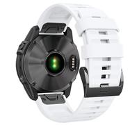 26mm Watch Band Compatible for Garmin Fenix 8 51mm/Fenix 7X/Fenix 6X Pro/Fenix 5X Plus/Fenix 3, 26mm QuickFit Soft Silicone Replacement Band for Garmin Enduro 3 2/Tactix 7/Descent MK2i (White)