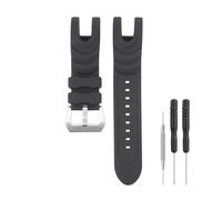 26mm Watch Band Compatible with Invicta, Soft Silicone Rubber Replacement Wrist Strap for Invicta Reserve Collection Venom Watch Straps (Black + Silver Buckle), 24x26mm