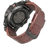 26mm Watchband for Descent Mk1/Mk2, Instinct 2X/2X Solar, Instinct 3 50 mm, Fast Fit Watch Band Genuine Cowhide Leather Strap for Garmin Fēnix 8 51mm/7X Pro/7X/7X Solar/6X/6X Pro,Enduro 3/2/1